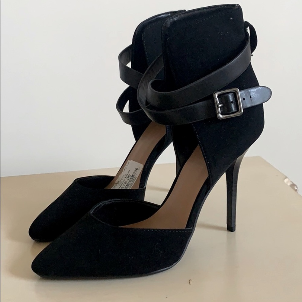 BRAND NEW — Black Faux Suede Stilettos